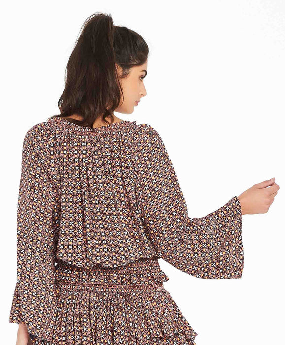 Zareen Ditsy Blouse - Peach