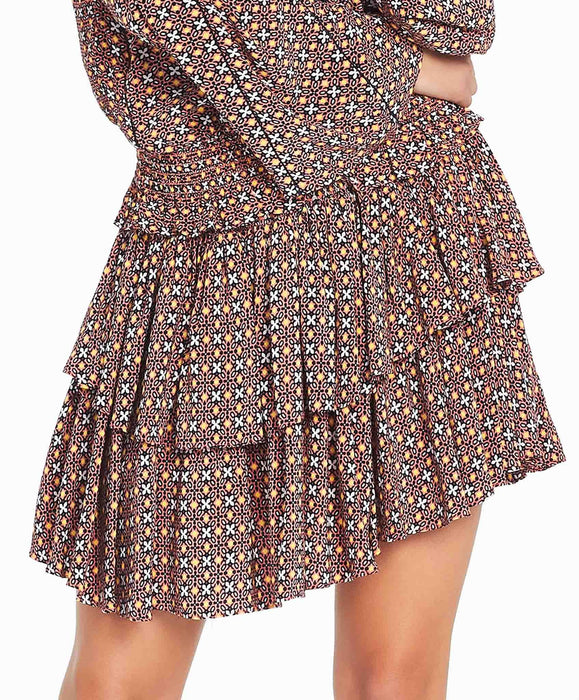 Zareen Ditsy Skirt - Peach