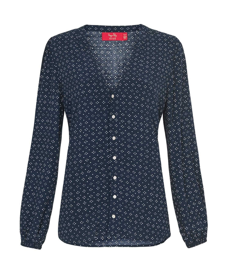 Ditsy Paradis Blouse Top - Indigo