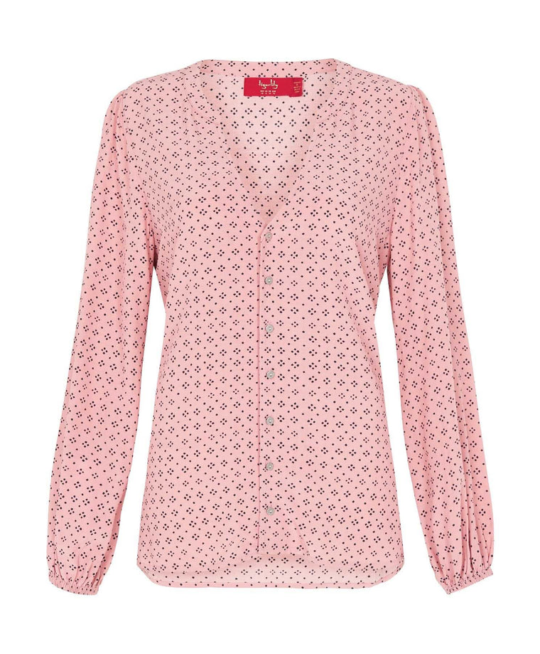 Ditsy Paradis Blouse Top - Rose